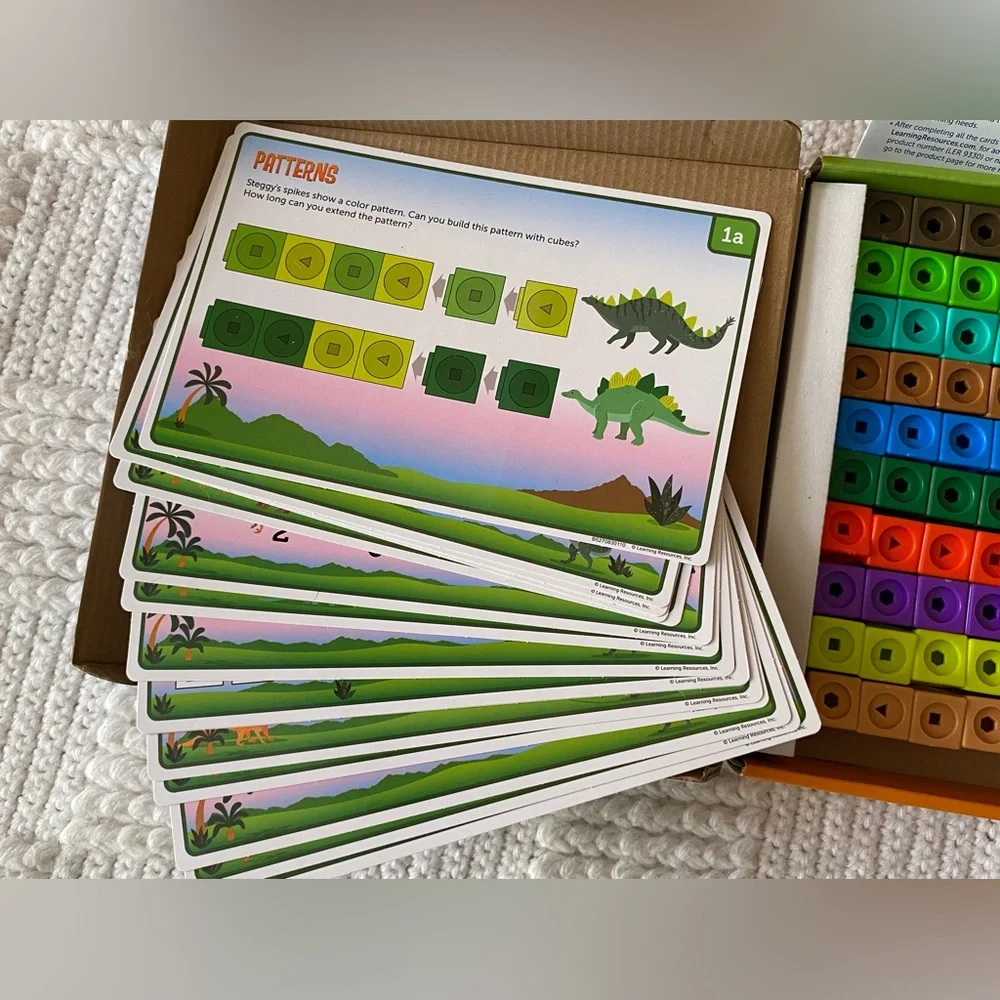 Learning Resources MathLink Cubes Kindergarten Math Activity Set: Dino Time!